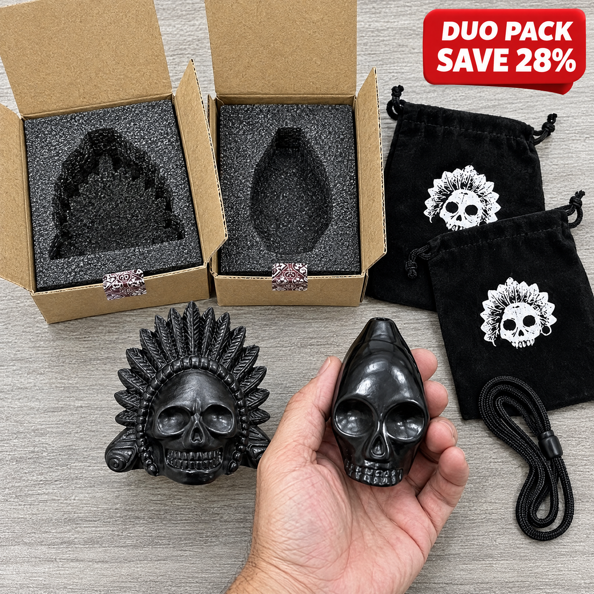 Aztec Death Whistle Duo Pack - Chieftain + Classic Black