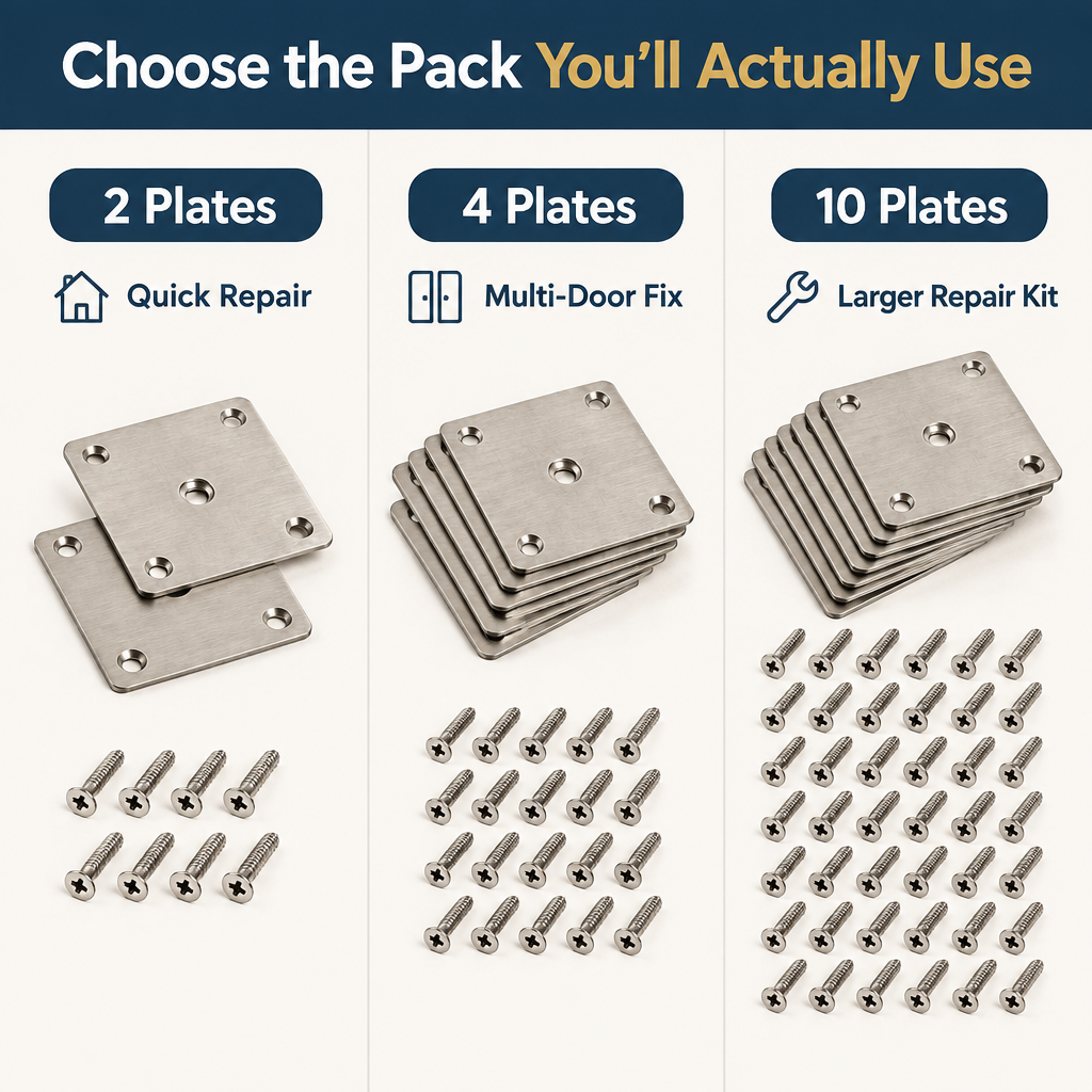 Cabinet Hinge Repair Plate Kit - variant guide