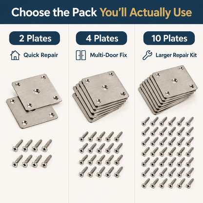 Cabinet Hinge Repair Plate Kit - variant guide