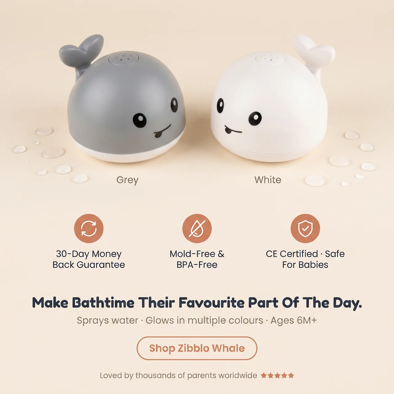 Elite Whale Bath Toy — Water Spray Bath Toy for Babies & Toddlers