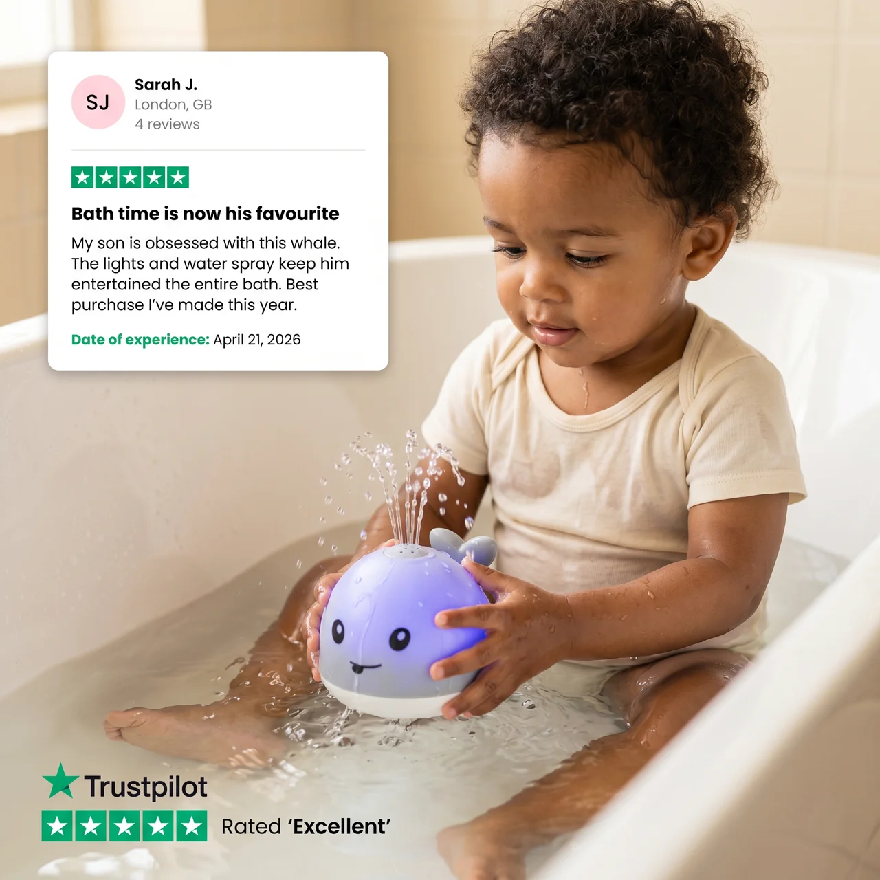 Elite Whale Bath Toy — Water Spray Bath Toy for Babies & Toddlers