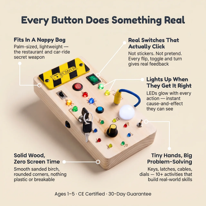 Elite Montessori Switch Board — Sensory Light Switch Toy for Toddlers 1-3