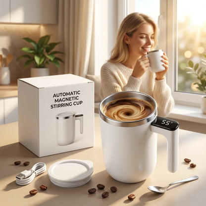 Magnetic Self-Stirring Coffee Cup