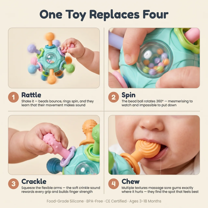 Elite Sensory Teething Toy — Soft Silicone Teether for Babies