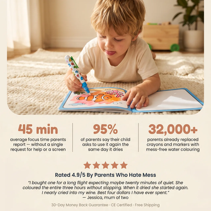 Elite Magic Water Coloring Book — Reusable Mess-Free Painting Toy for Kids