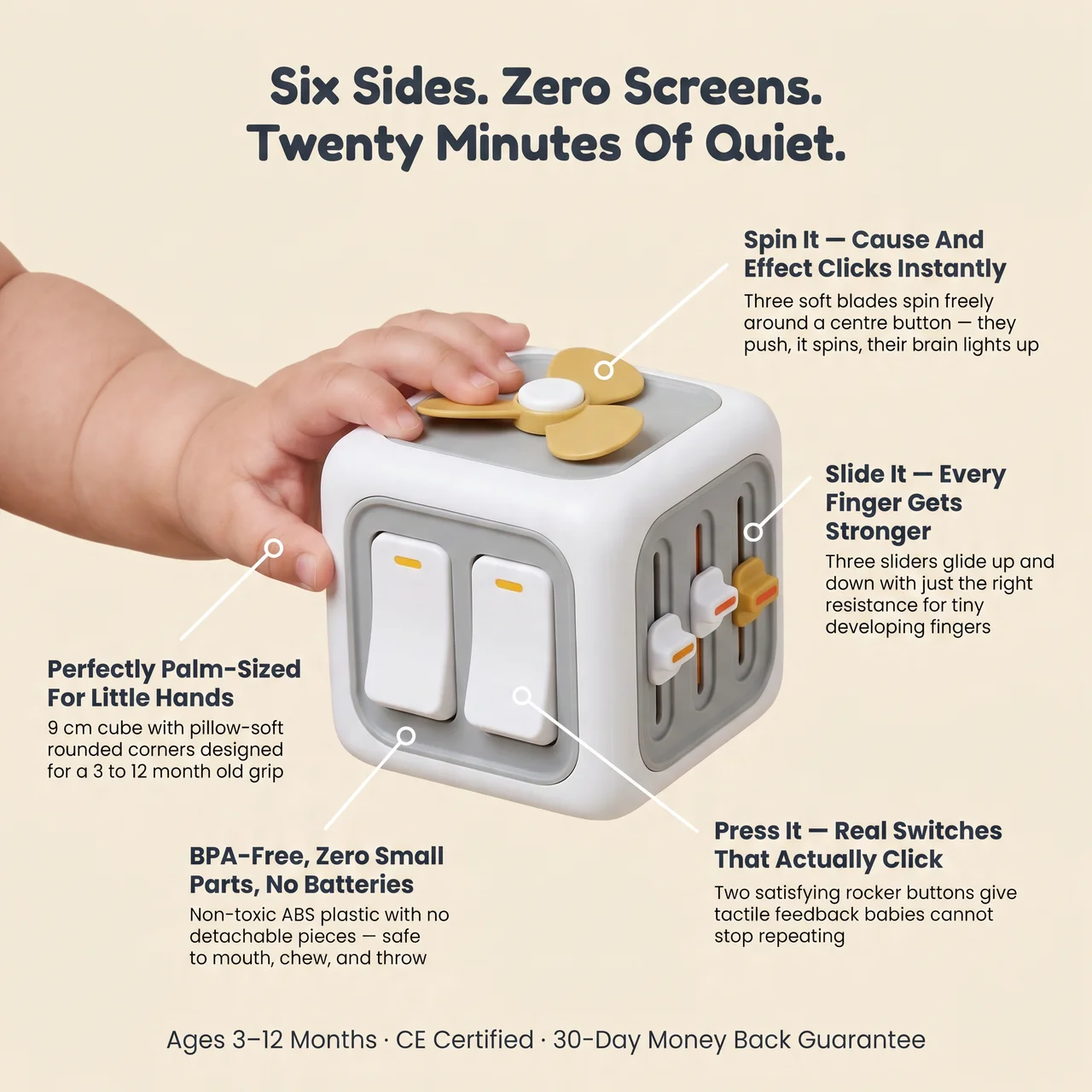 Elite Montessori Busy Cube — Sensory Activity & Fine Motor Toy for Toddlers
