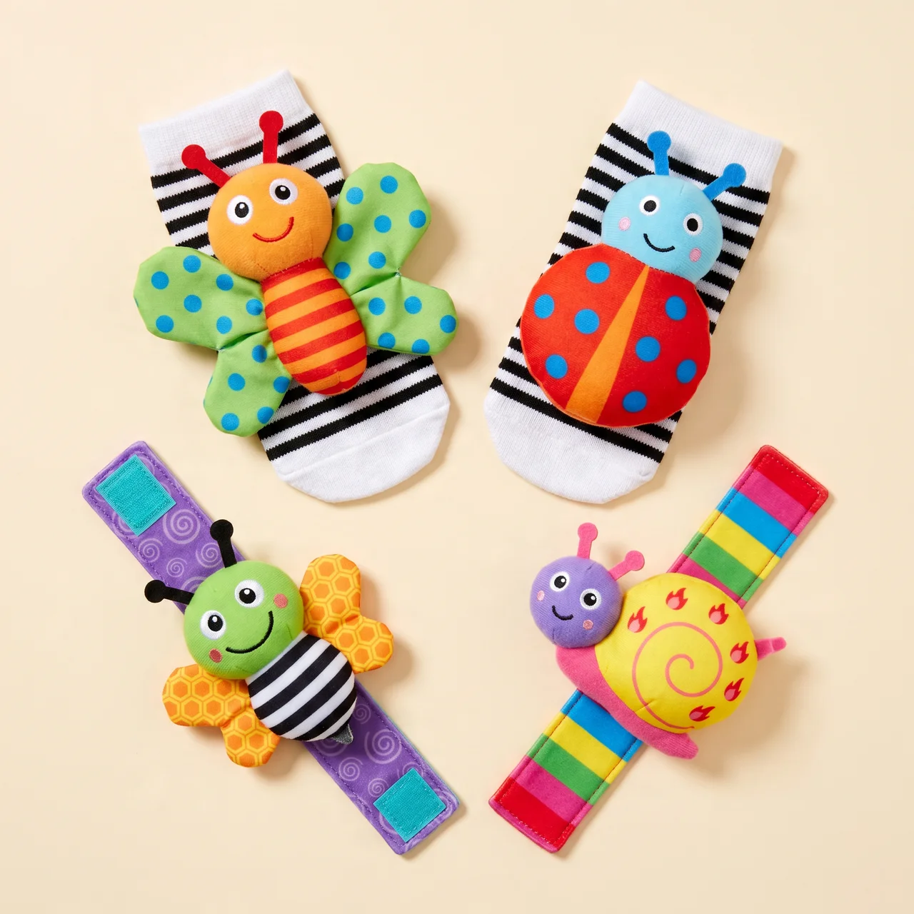 Elite Rattle Toy Socks — Sensory Foot Finder Rattle Socks for Babies