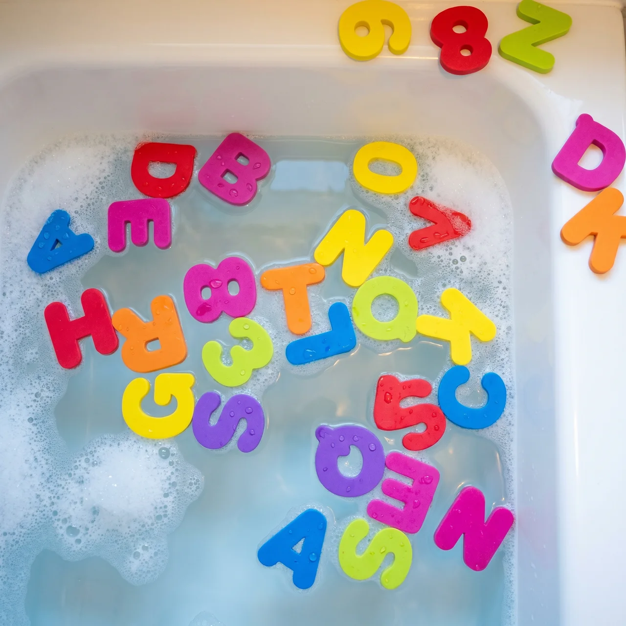 Elite Bath Letters & Numbers 36-Piece — Foam Alphabet Bath Toys for Kids