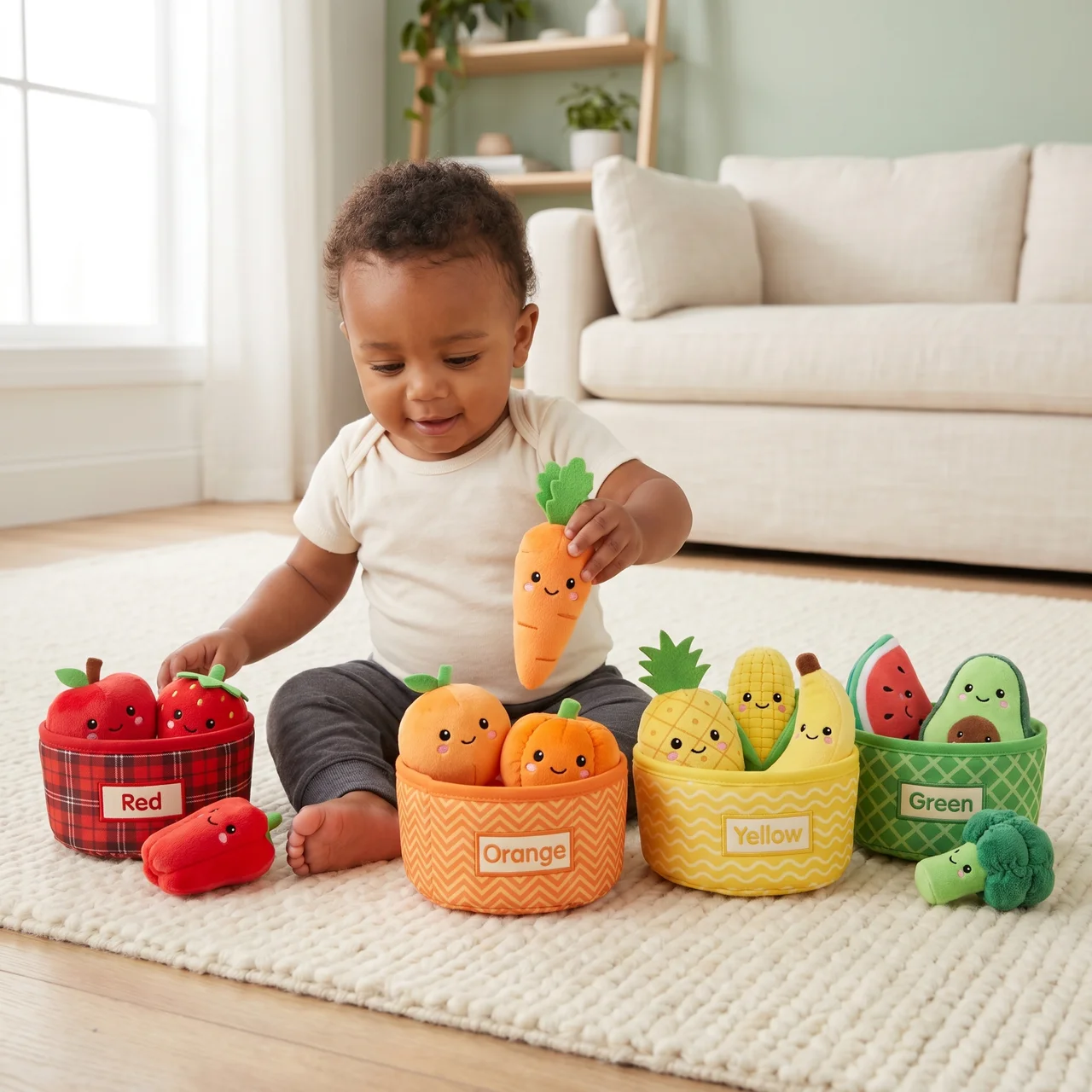 Elite Sensory Fruits & Veggies Sorting Set — Montessori Learning Toy for Toddlers