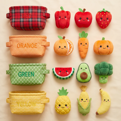 Elite Sensory Fruits & Veggies Sorting Set — Montessori Learning Toy for Toddlers