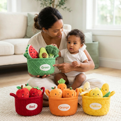 Elite Sensory Fruits & Veggies Sorting Set — Montessori Learning Toy for Toddlers