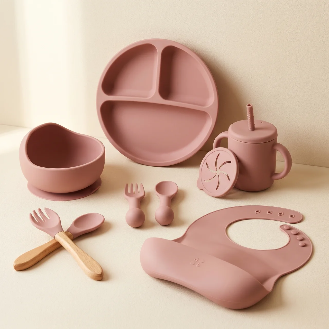 Elite Silicone Baby Feeding Set — Suction Plate, Bowl & Spoon for Toddlers