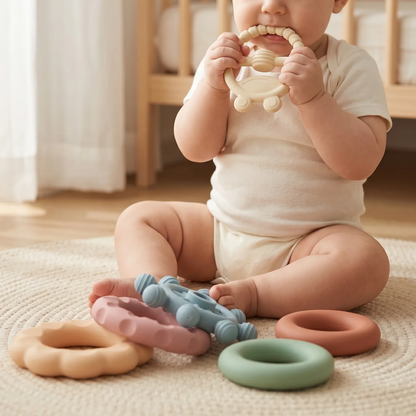 Elite Montessori Stacking & Teething Toy — Silicone Sensory Toy for Babies