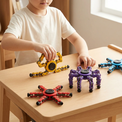 Elite Transformer Fidget Spinners 4-Pack — Sensory Stress Toy for Kids