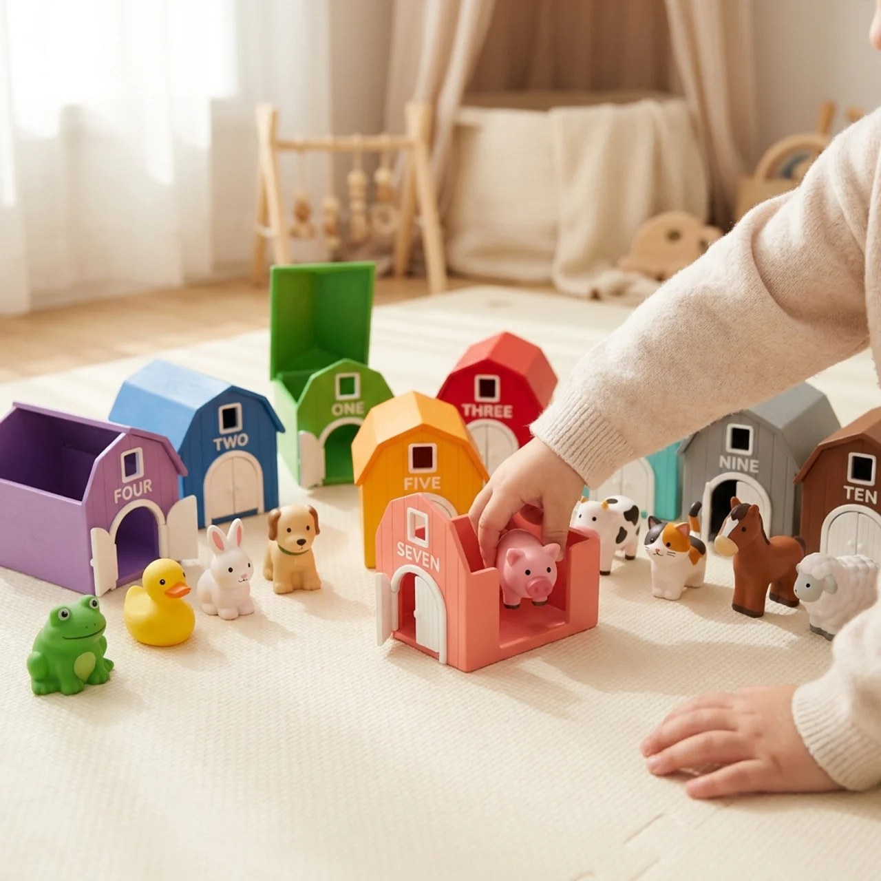 Elite Montessori Farm Animal Set 20-Piece — Educational Sorting Toy for Kids