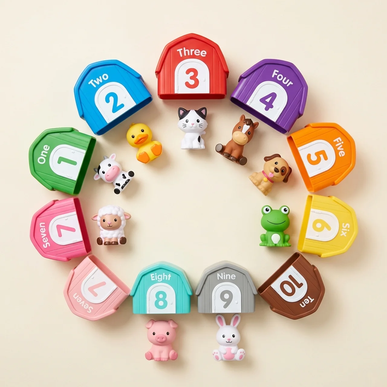 Elite Montessori Farm Animal Set 20-Piece — Educational Sorting Toy for Kids