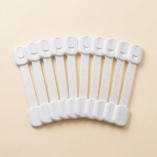Elite Baby Safety Locks 10-Pack — Adhesive Cabinet & Drawer Locks, No Drill