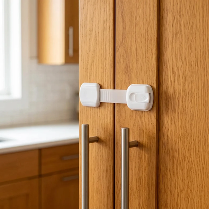Elite Baby Safety Locks 10-Pack — Adhesive Cabinet & Drawer Locks, No Drill