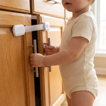 Elite Baby Safety Locks 10-Pack — Adhesive Cabinet & Drawer Locks, No Drill