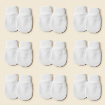 Elite No-Scratch Baby Mittens 6-Pack — Soft Cotton Mittens for Newborns