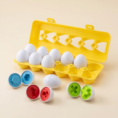 Elite Montessori Geometric Eggs — Shape Matching & Color Sorting Toy for Toddlers