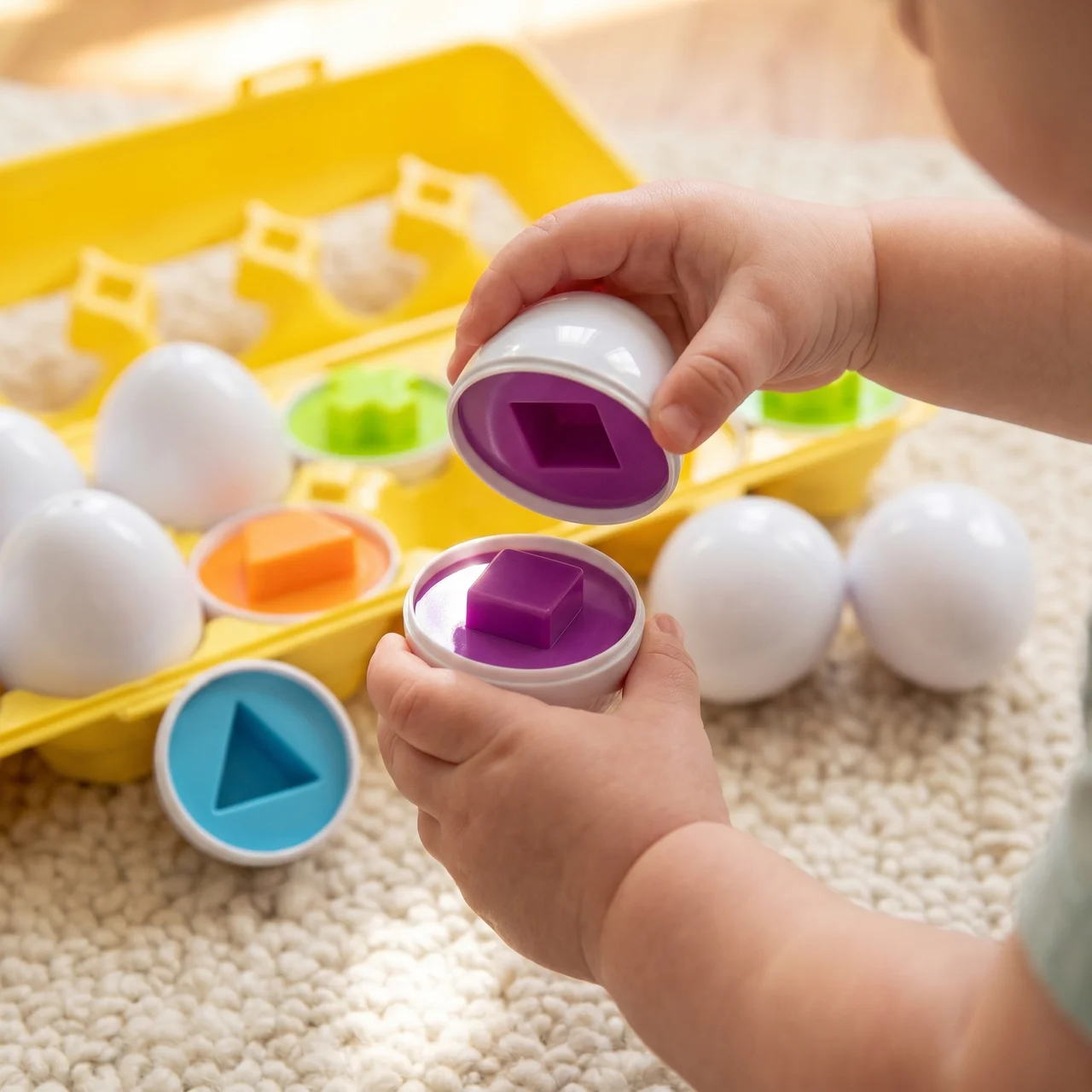 Elite Montessori Geometric Eggs — Shape Matching & Color Sorting Toy for Toddlers