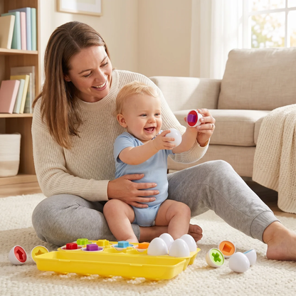 Elite Montessori Geometric Eggs — Shape Matching & Color Sorting Toy for Toddlers