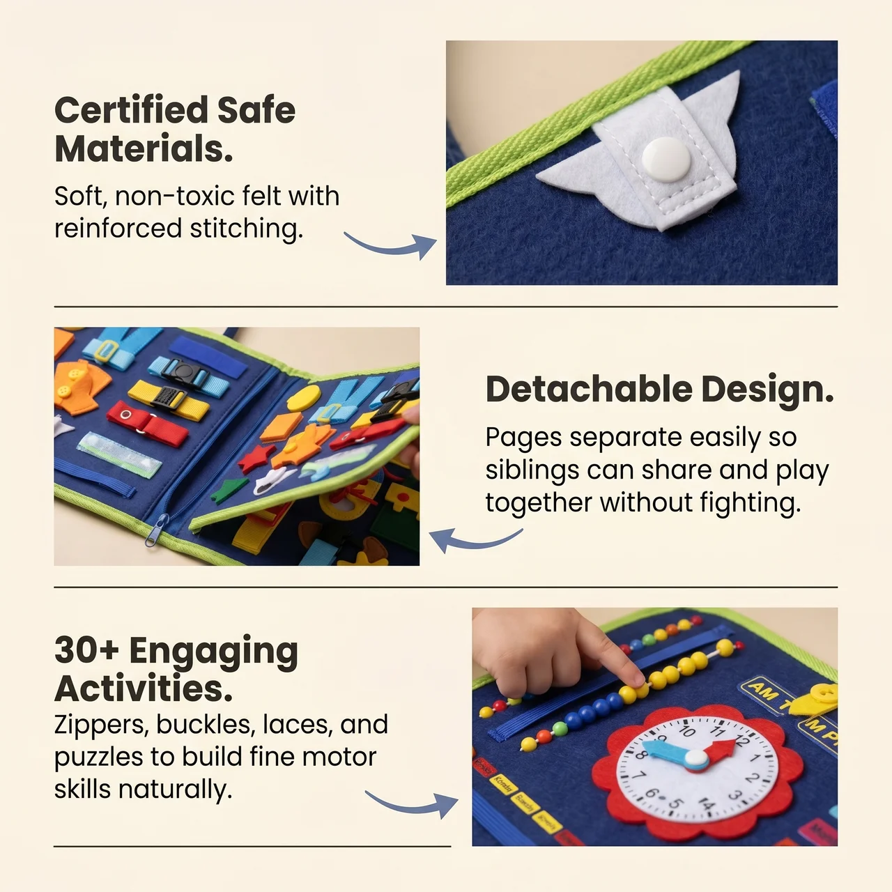 Elite Montessori Busy Board — Sensory & Fine Motor Learning Toy for Toddlers