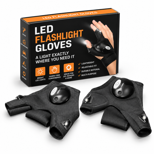 LED Flashlight Gloves – Hands-Free Work Light for Mechanics, DIY & Night Tasks