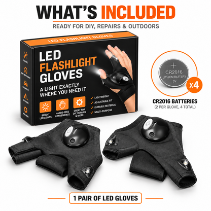 LED Flashlight Gloves – Hands-Free Work Light for Mechanics, DIY & Night Tasks