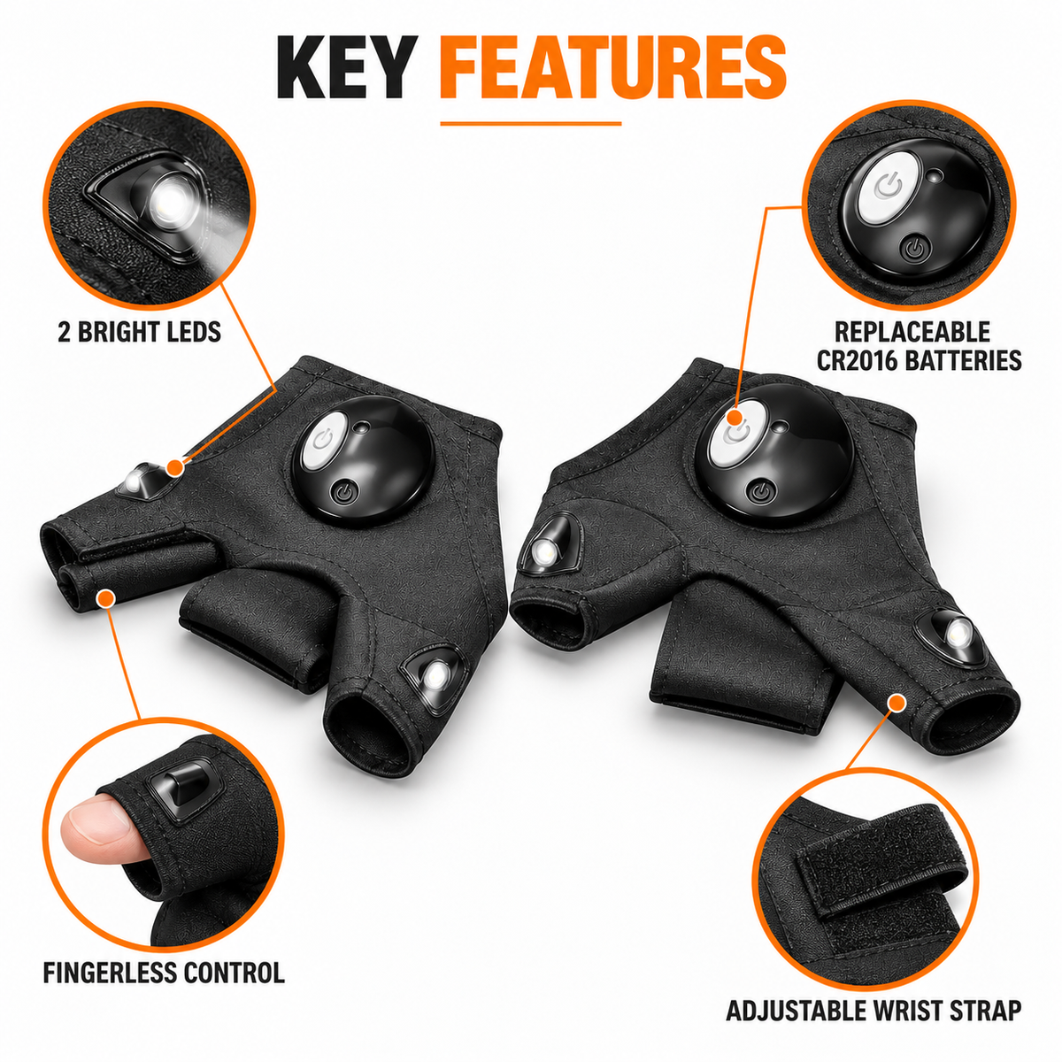 LED Flashlight Gloves – Hands-Free Work Light for Mechanics, DIY & Night Tasks