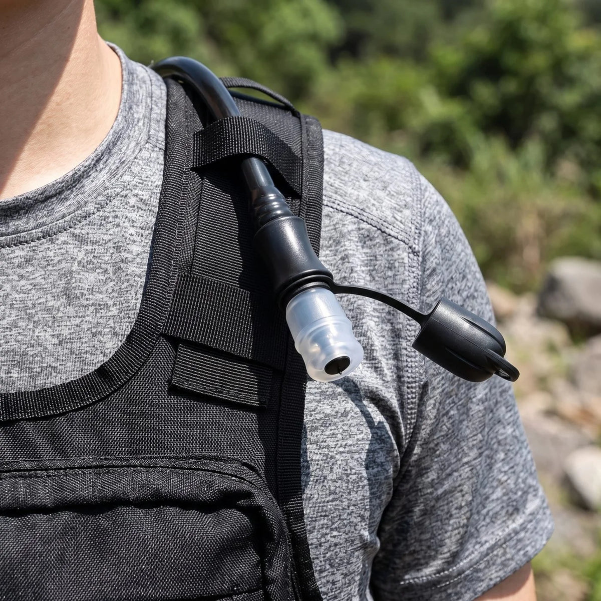 Runner wearing hydration vest