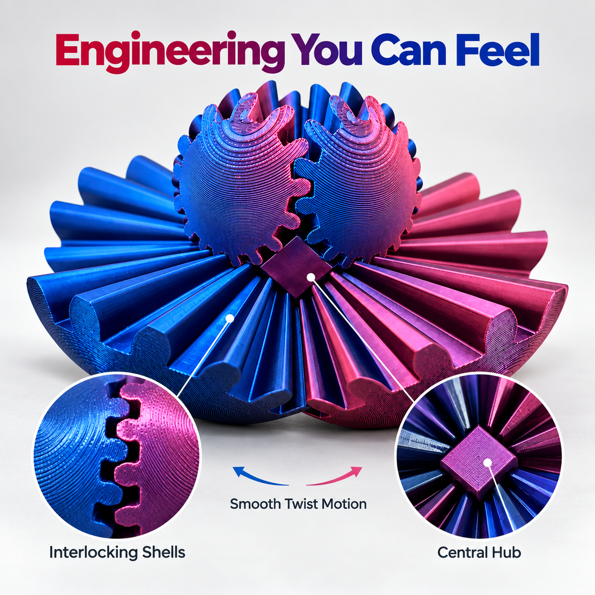 Twisting Magic Gear Globe – 3D Printed Transforming Fidget & Sensory Toy