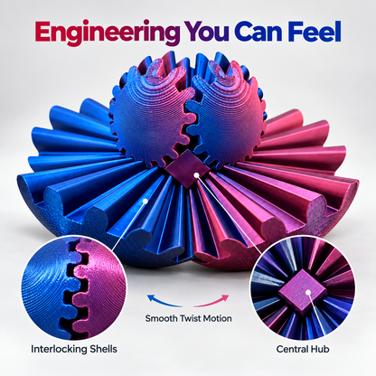 Twisting Magic Gear Globe – 3D Printed Transforming Fidget & Sensory Toy