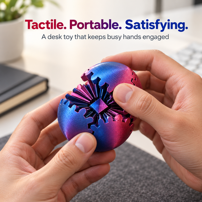 Twisting Magic Gear Globe – 3D Printed Transforming Fidget & Sensory Toy