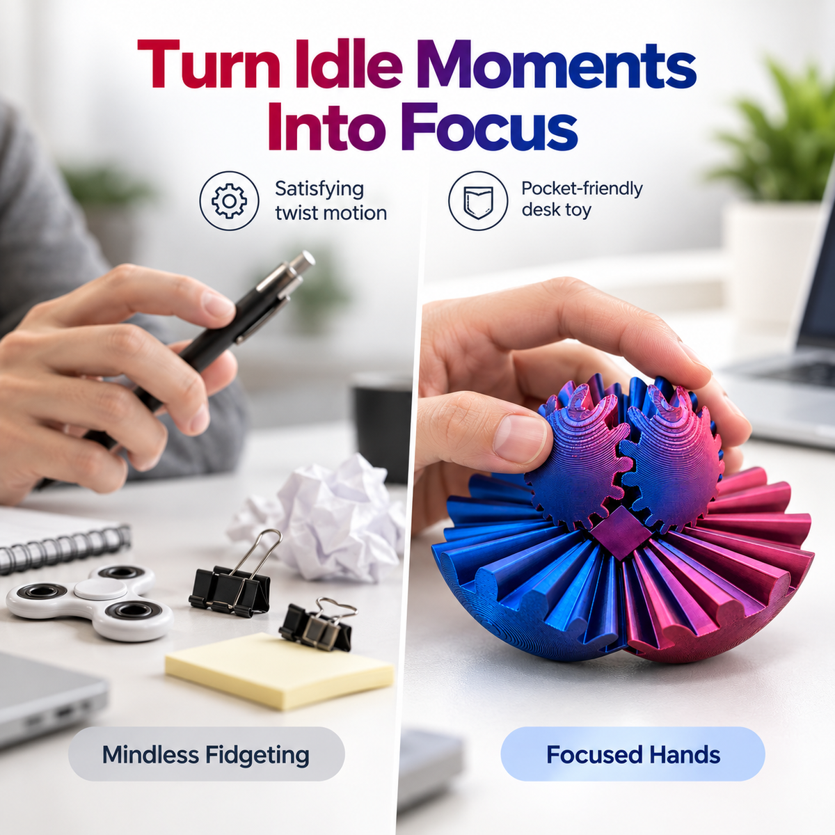 Twisting Magic Gear Globe – 3D Printed Transforming Fidget & Sensory Toy