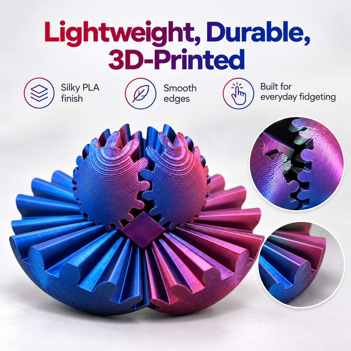 Twisting Magic Gear Globe – 3D Printed Transforming Fidget & Sensory Toy
