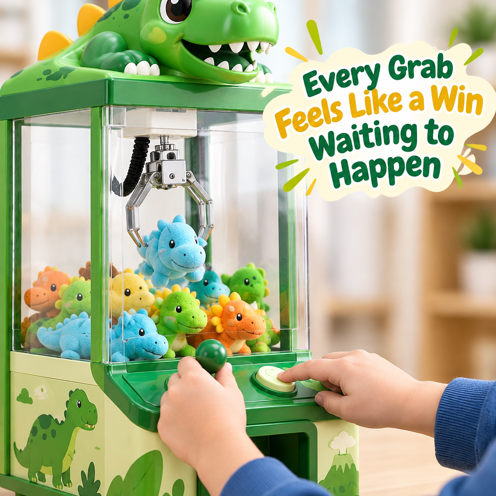 Mini Dinosaur Claw Machine for Kids - how it works