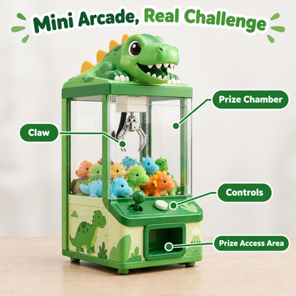 Mini Dinosaur Claw Machine for Kids - feature close-up