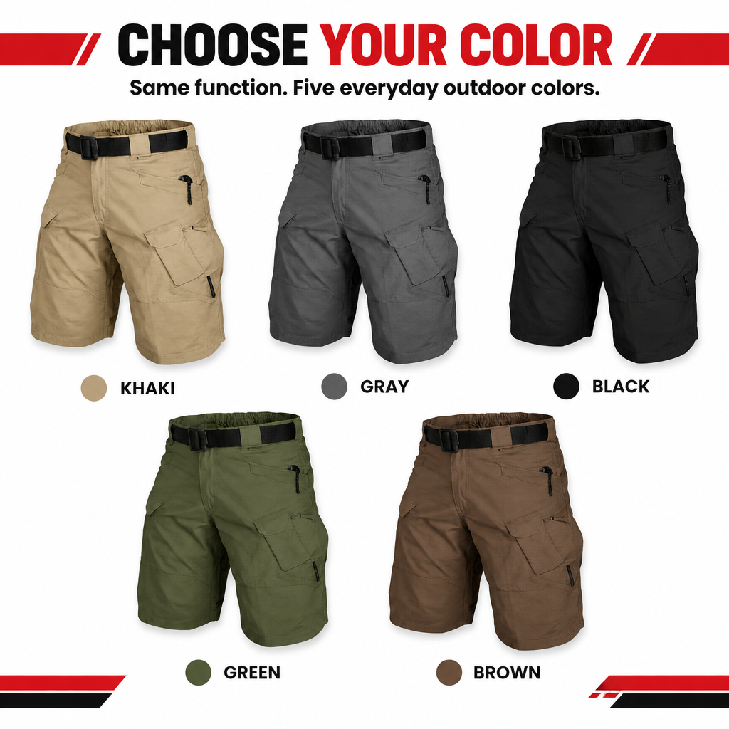 Outdoor cargo shorts available colors