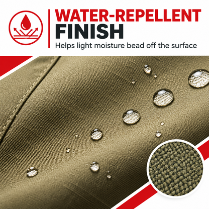 Water-repellent fabric close-up for outdoor cargo shorts