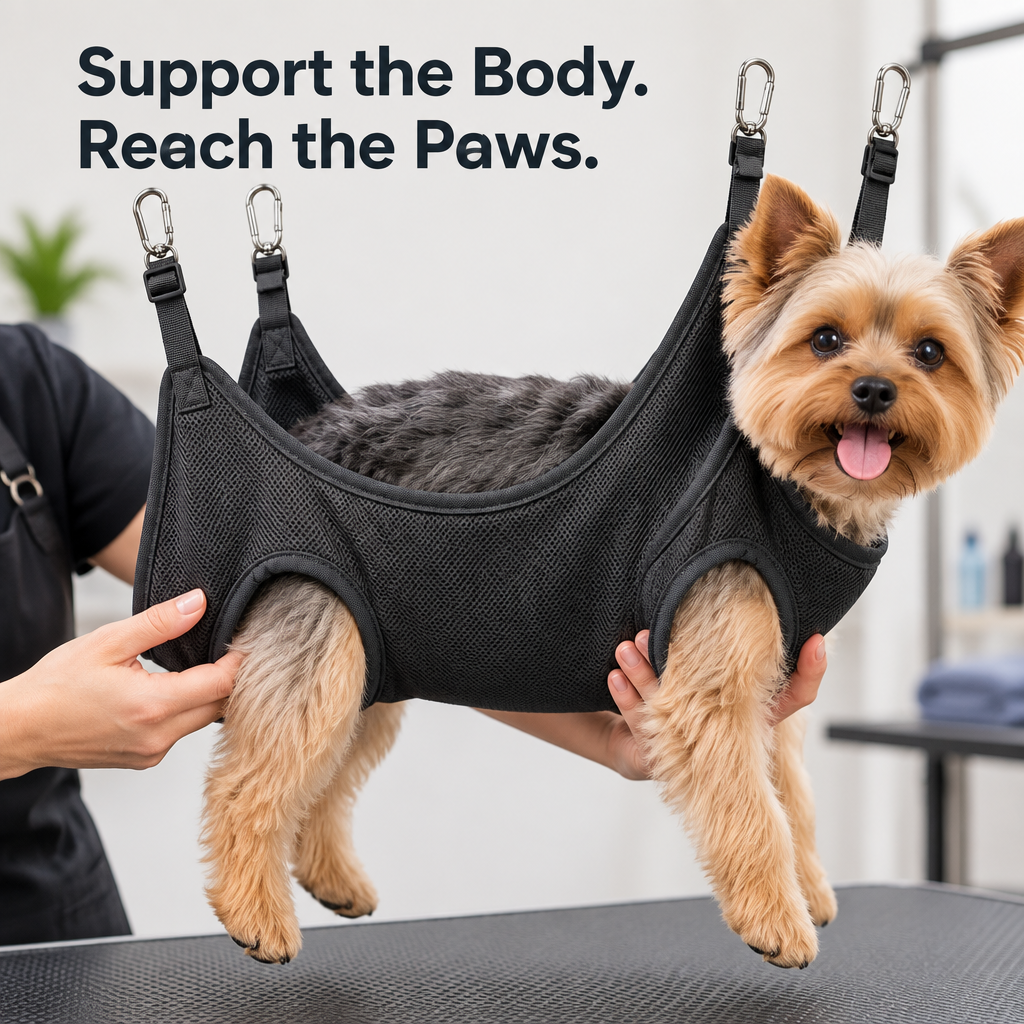 Pet Grooming Hammock Sling - process detail