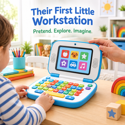 Pretend Play Learning Laptop for Kids - premium hero