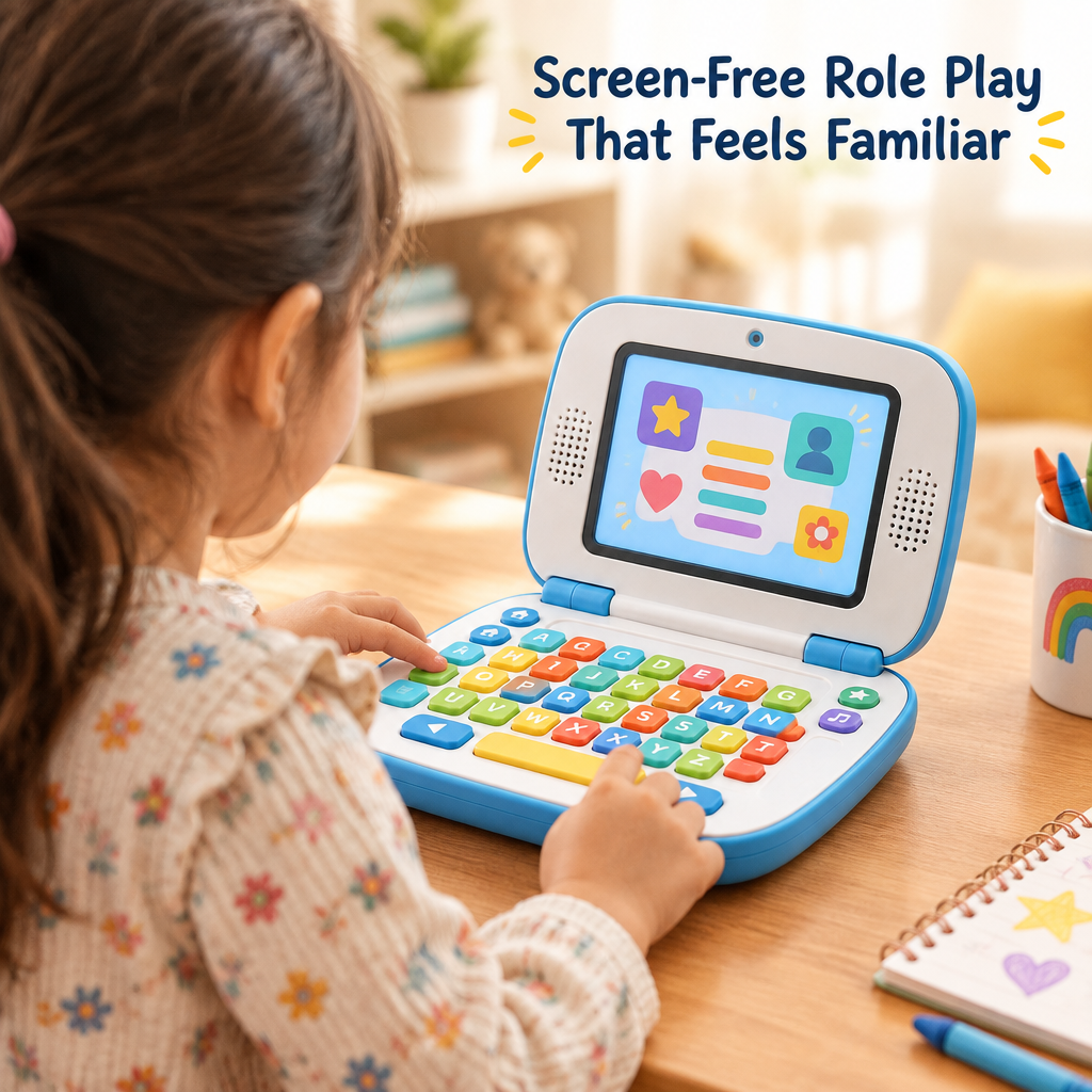 Pretend Play Learning Laptop for Kids - real use