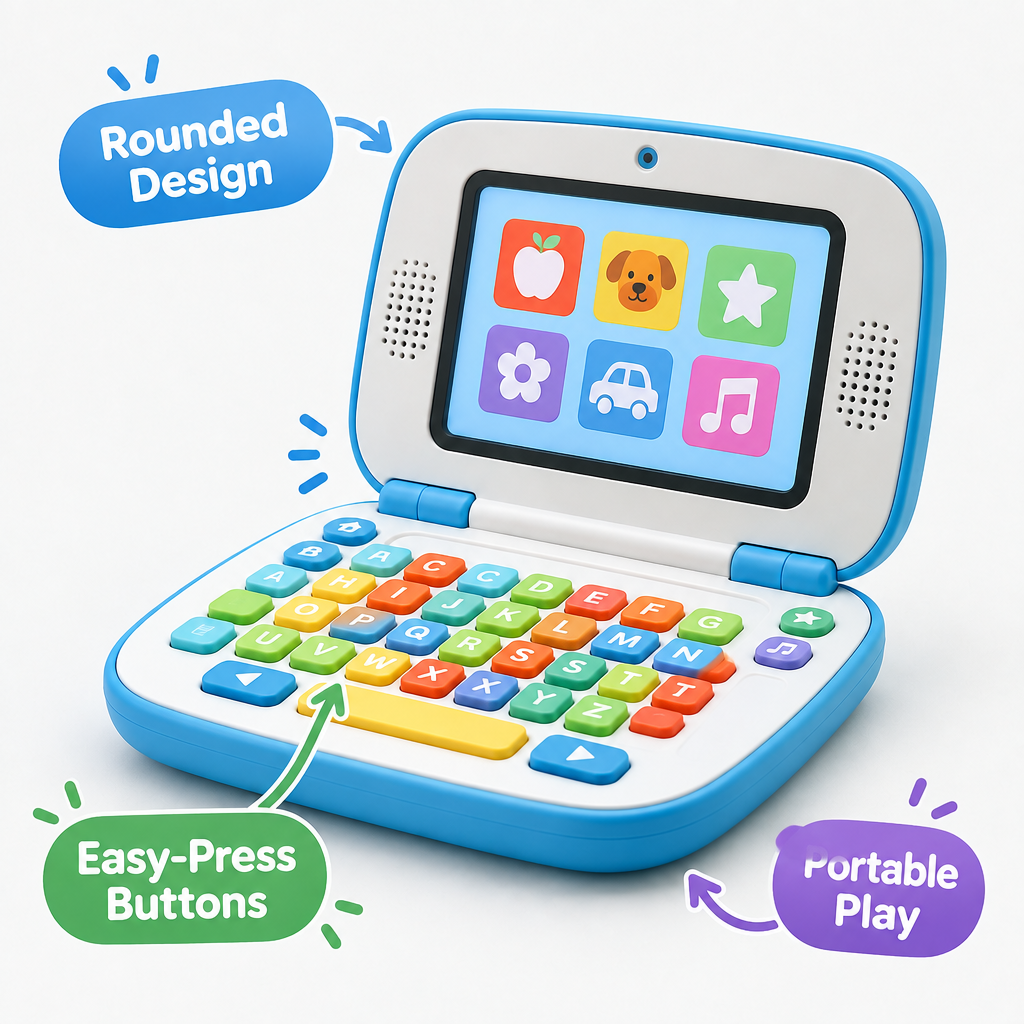 Pretend Play Learning Laptop for Kids - feature detail
