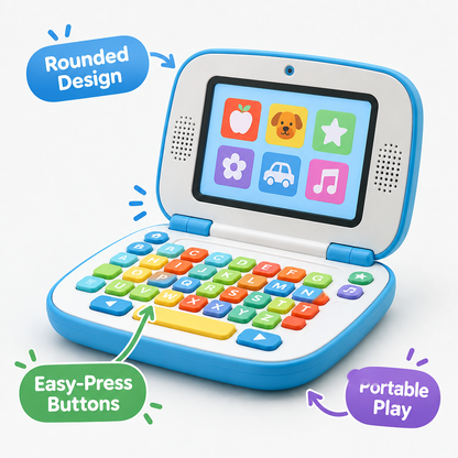 Pretend Play Learning Laptop for Kids - feature detail