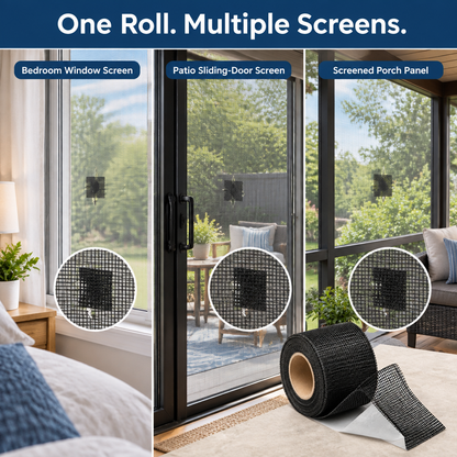 Self-Adhesive Window Screen Repair Tape - multi-surface use