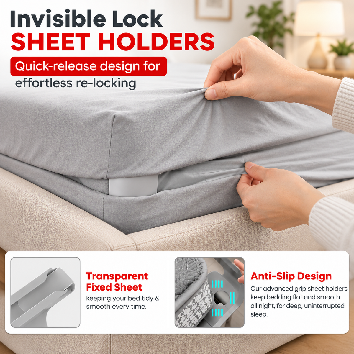 4-Pack Heavy Duty Bed Sheet Clips