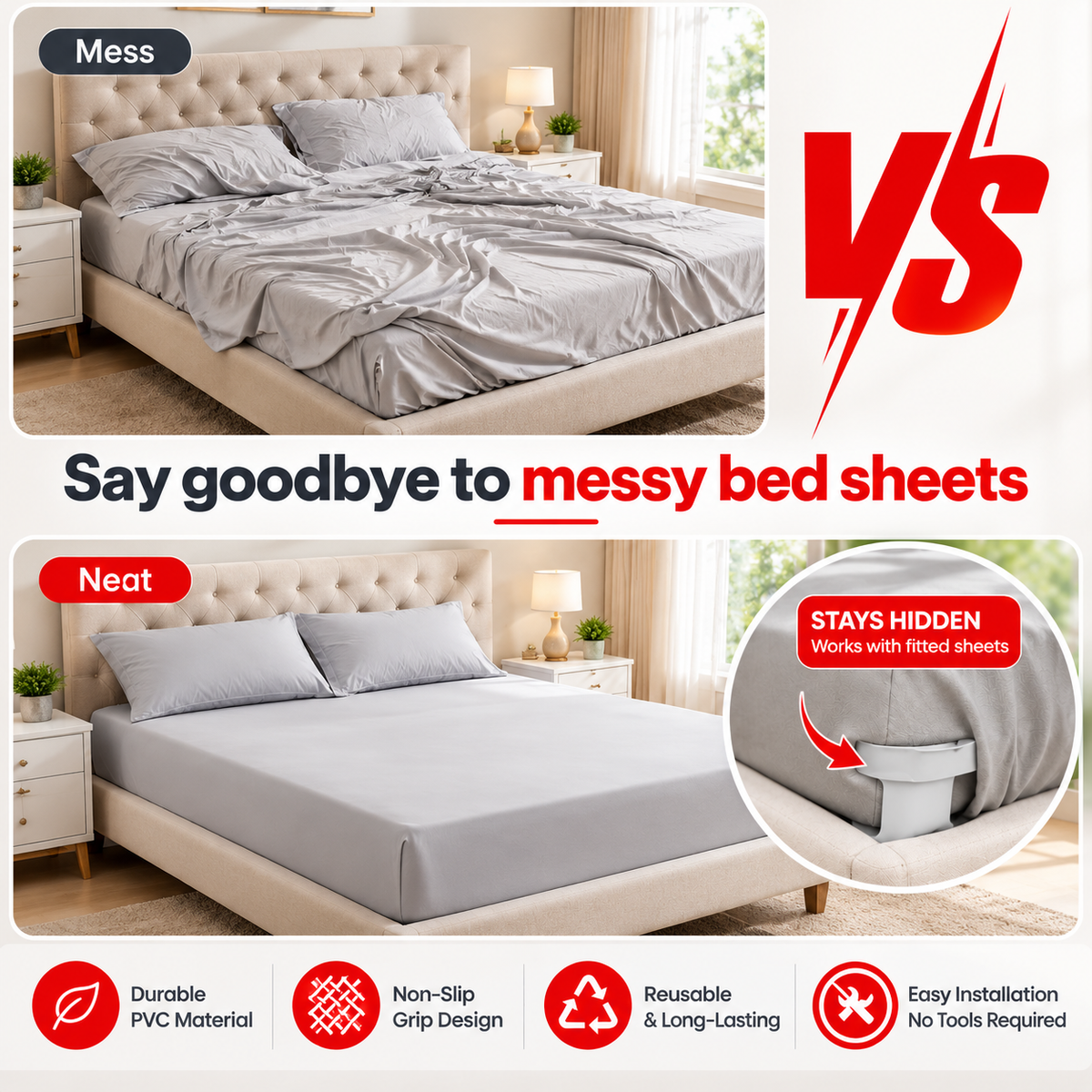 4-Pack Heavy Duty Bed Sheet Clips