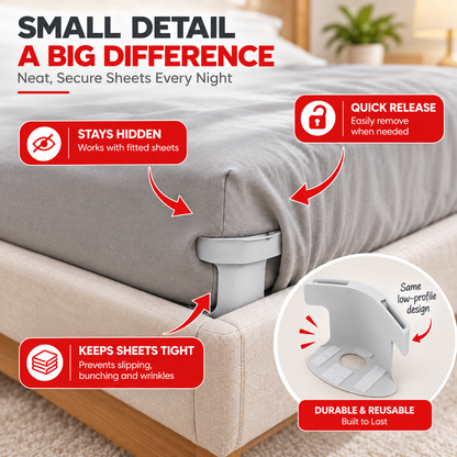 4-Pack Heavy Duty Bed Sheet Clips